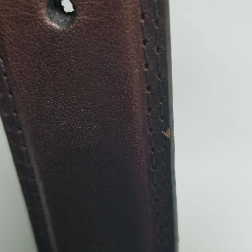 Men's Oil Tanned Cowhide Gold Brass Buckle Leather Belt Sz 34